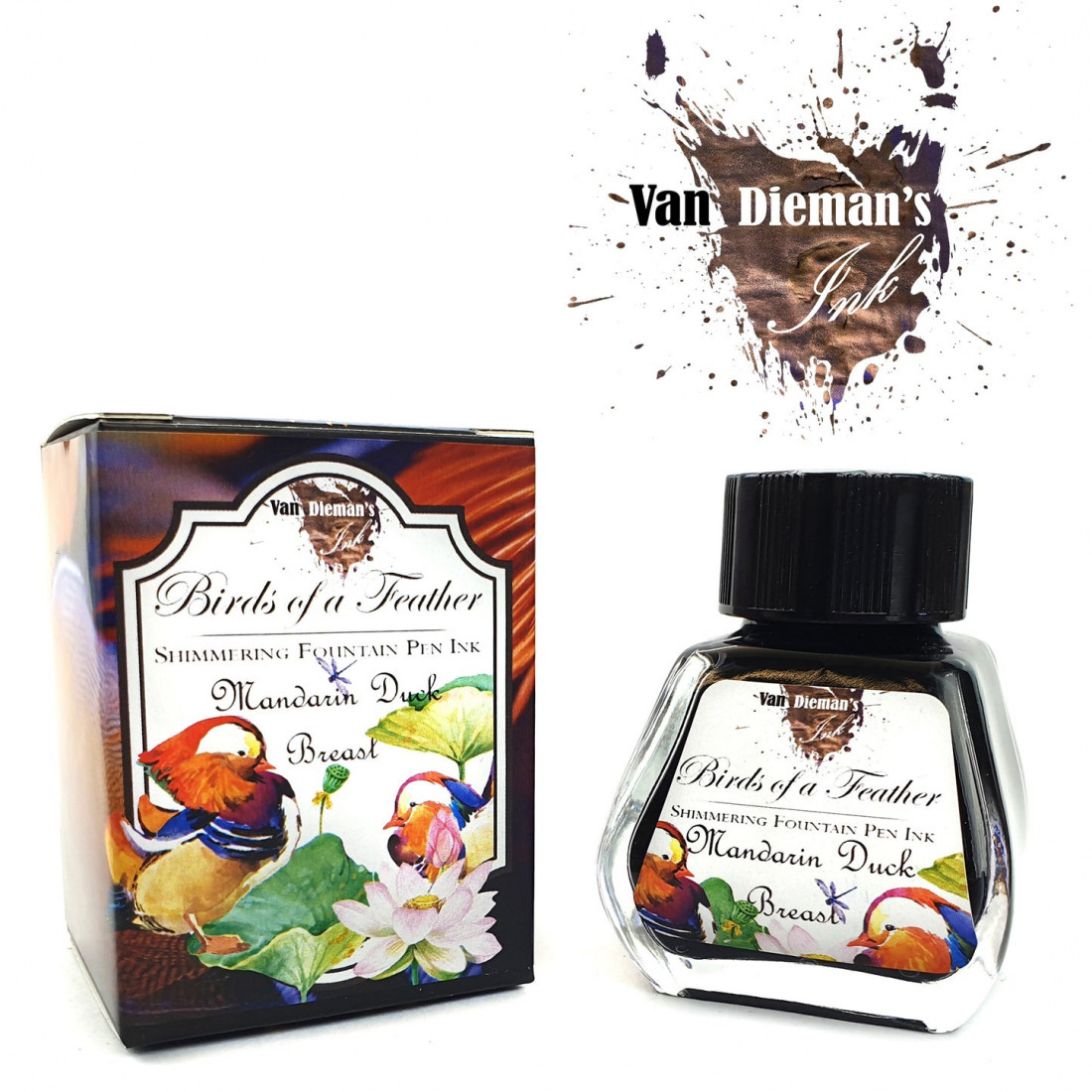 Van Diemans Birds of a Feather - Mandarin Duck Breast - Fountain Pen 30ml Ink