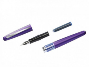 Pilot MR Retro Pop Collection, Fountain Pen, Metallic Violet, Ellipse Ring, Medium Nib