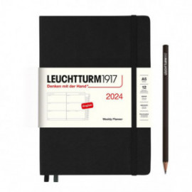 Leuchtturm 1917 Weekly Planner 2024 Black Medium A5 Hard Cover