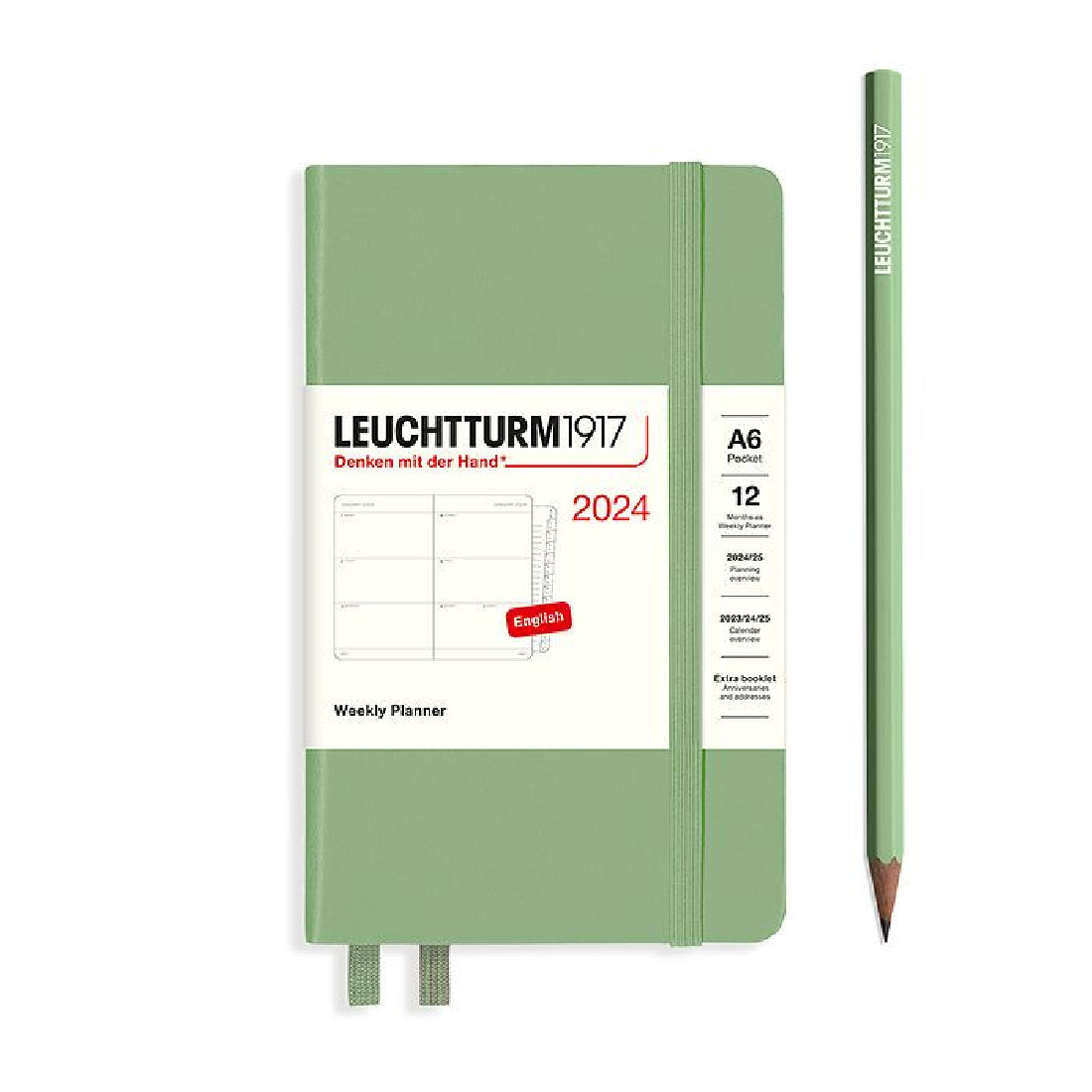Leuchtturm 1917 Weekly Planner and Notebook 2024 Port Red Pocket
