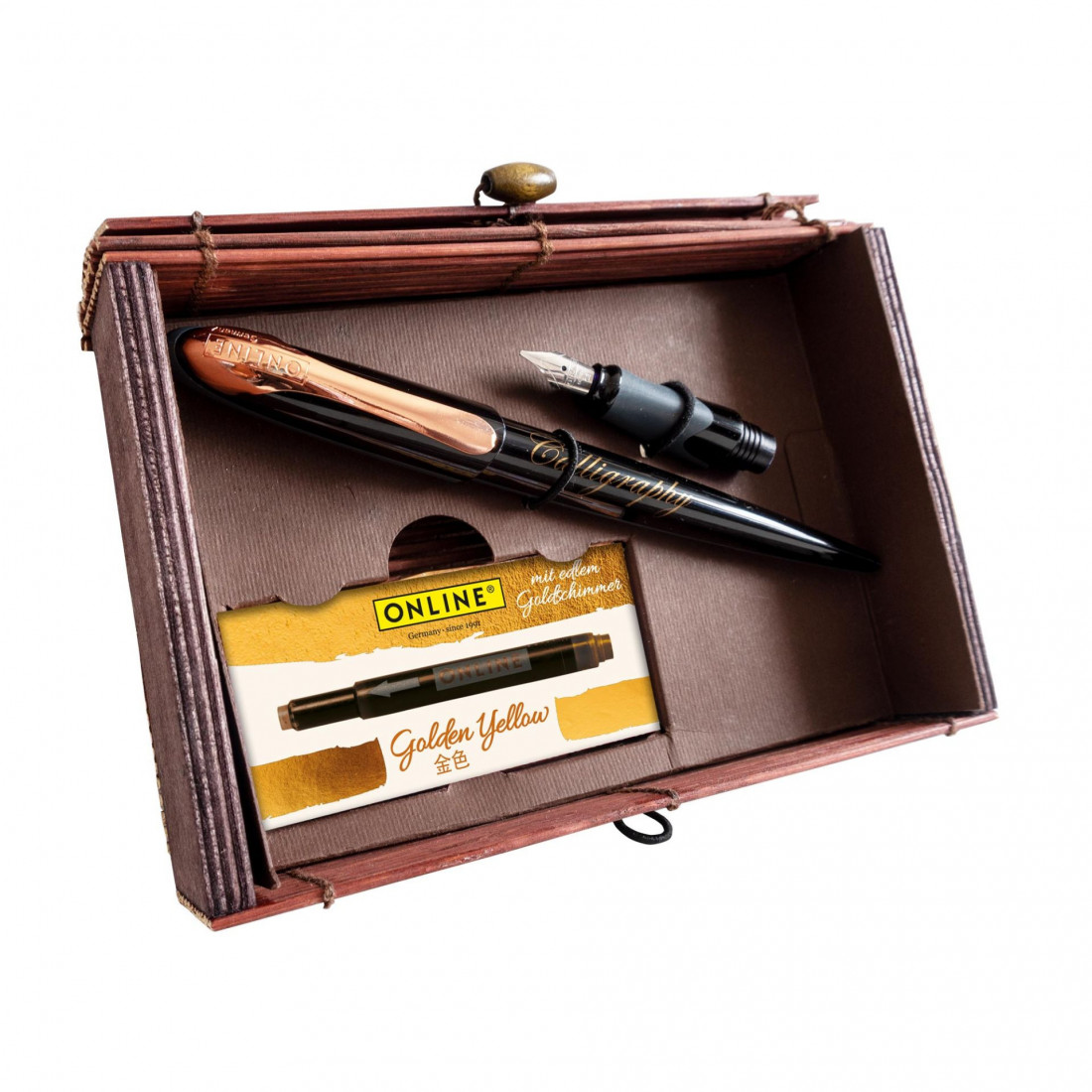 ONLINE Calligraphy Set in Bamboo Case Air Best Writer Black Rose 10058