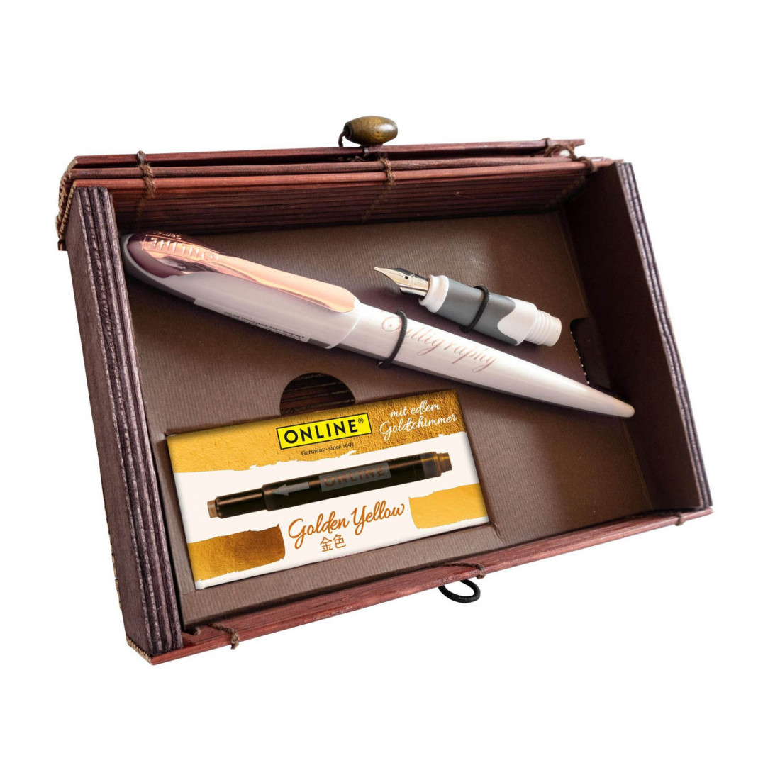 ONLINE Calligraphy Set in Bamboo Case Air Best Writer White Rose 10059