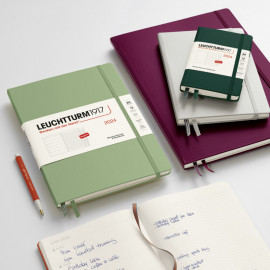 Leuchtturm 1917 Weekly Planner and Notebook 2024 Port Red Medium A5 Soft Cover