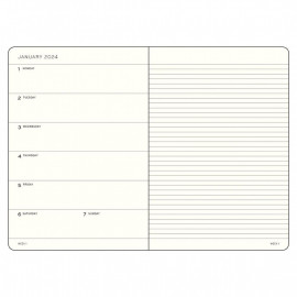 Leuchtturm 1917 Weekly Planner and Notebook 2024 Black Medium A5 Soft Cover