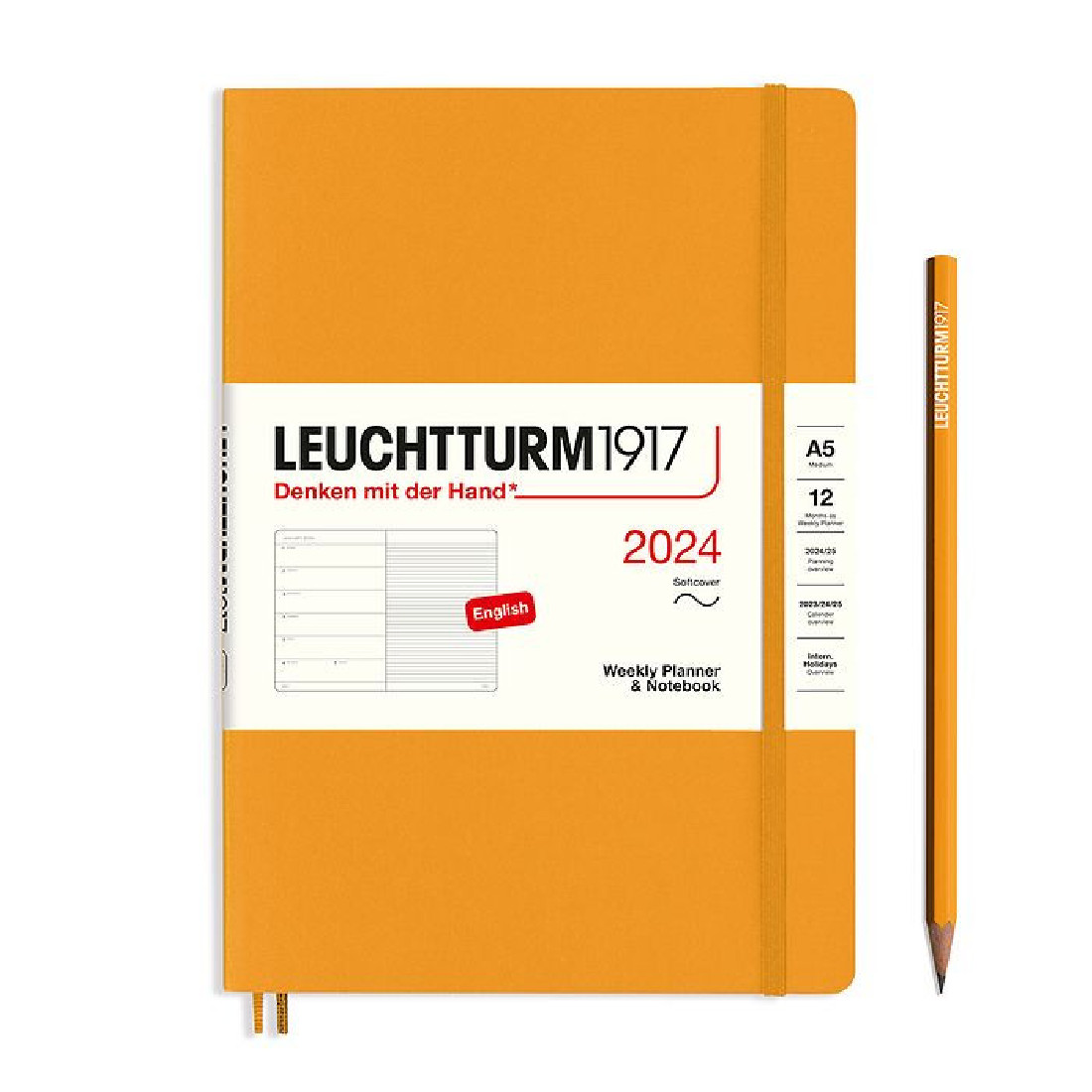 Leuchtturm 1917 Weekly Planner and Notebook 2024 Rising Sun Medium A5 Soft Cover