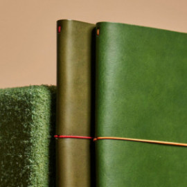 Paper Republic grand voyageur xl botany green leather journal