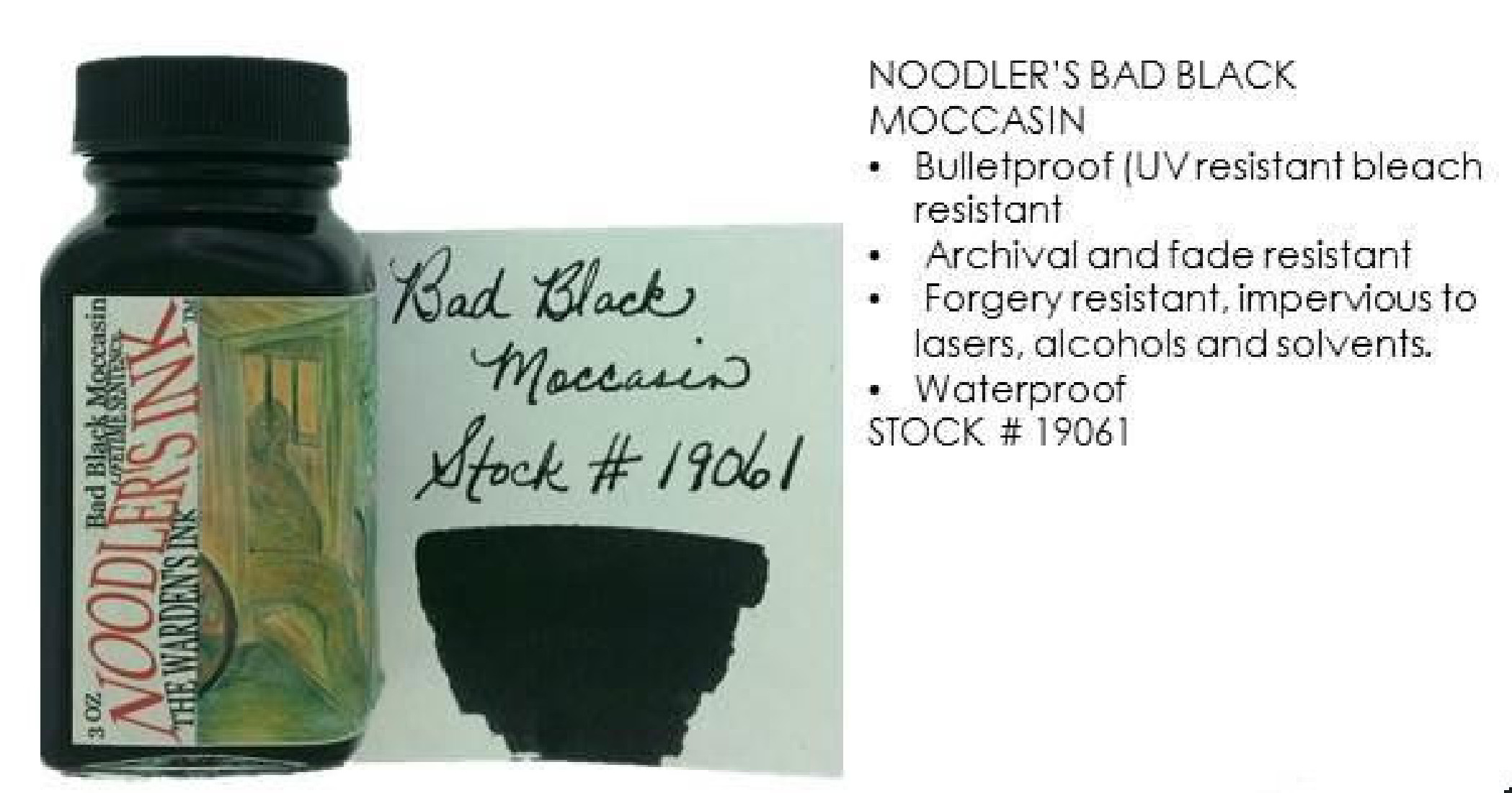 Noodlers ink Bad Black Moccasin  90ml  19061