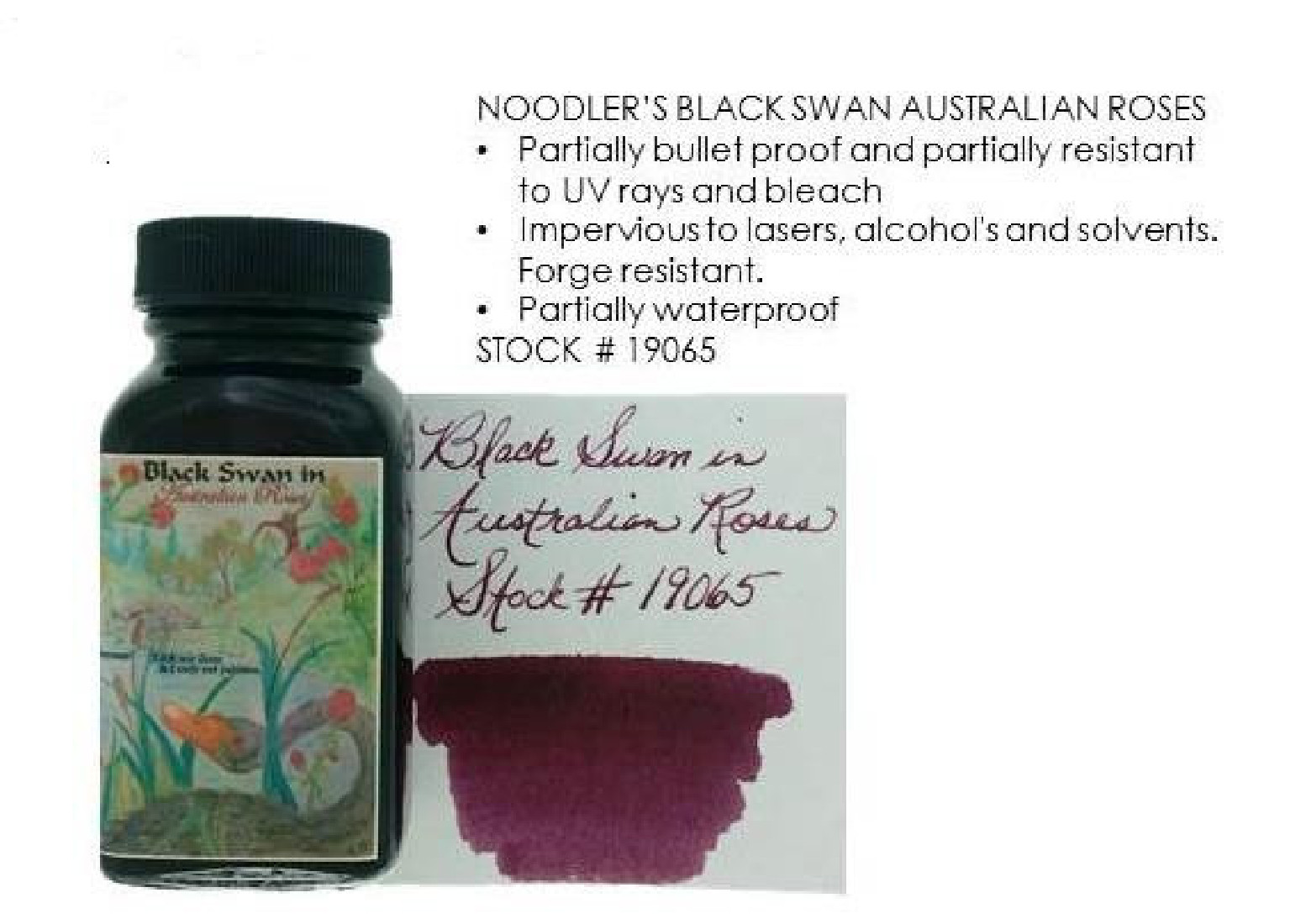 Noodlers ink Black Swan Australian Roses  90ml 19065