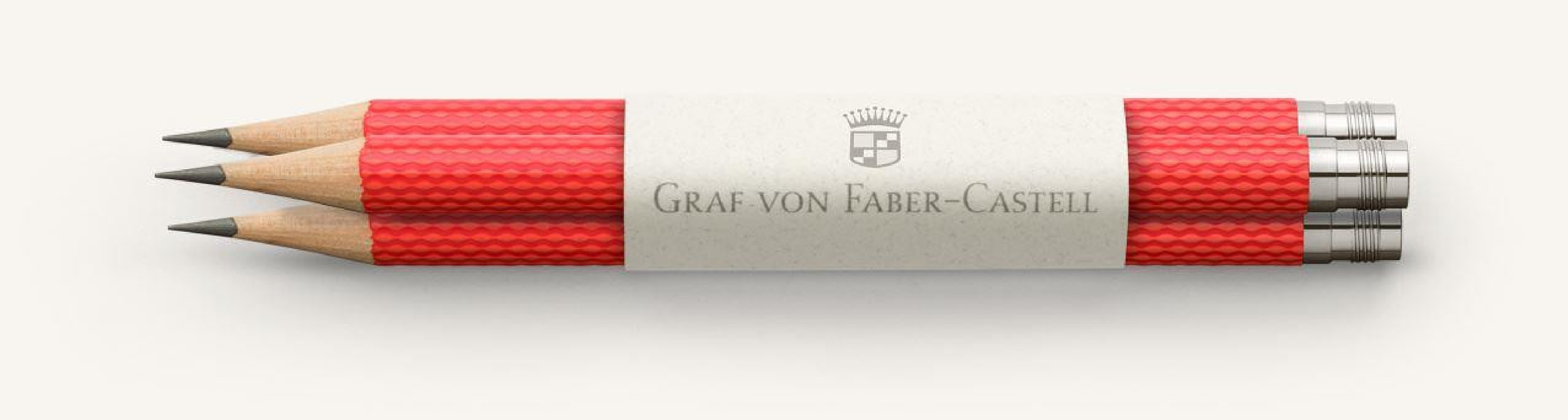 3 pocket pencils Guilloche, India Red 118669 Graf Von Faber Castell