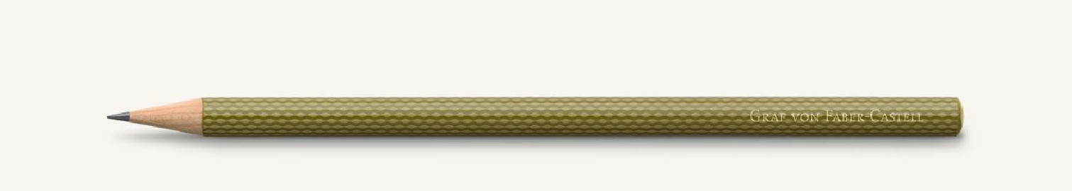 Graf Von Faber Castell 3 graphite pencils Guilloche, Olive Green 118627