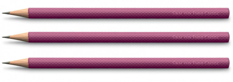 Graf Von Faber Castell, 3 graphite pencils Guilloche, Electric Pink 118626