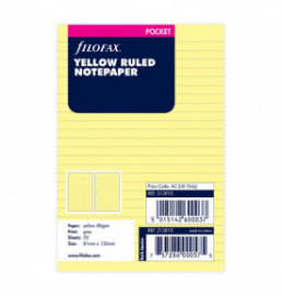Refill Pocket Yellow Ruled Notepaper 213010 Filofax