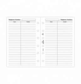 Filofax Refill Pocket Name and Telephone Number  210207