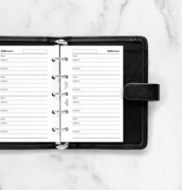 Name, Address And Telephone Number Refill - Mini 510201 Filofax