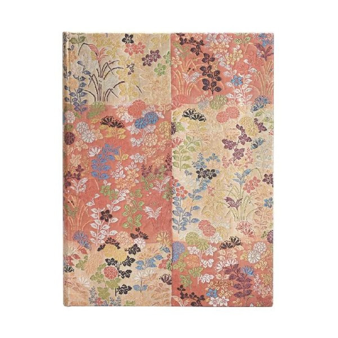 Paperblanks 12 month planner hard cover with elastic closure 2024 Kora-ori, Japanese Kimono  ultra 23x18 daily