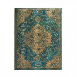 Paperblanks 12 month planner hard cover with elastic closure 2024 Turquoise Chronicles,  ultra 23x18 weekly vertical