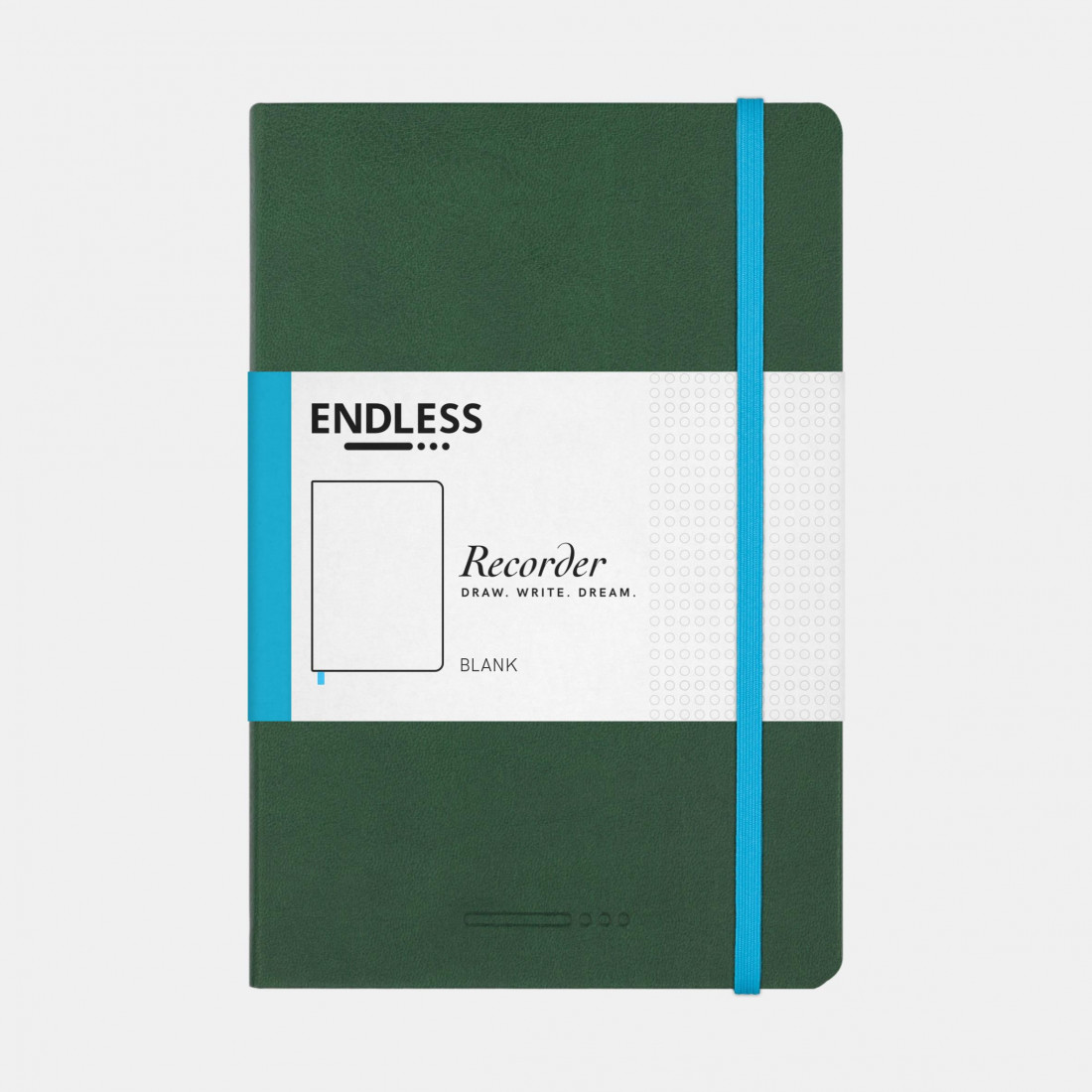 Endless notebook 15x21 green blank  with 68 gsm Tomoe River paper