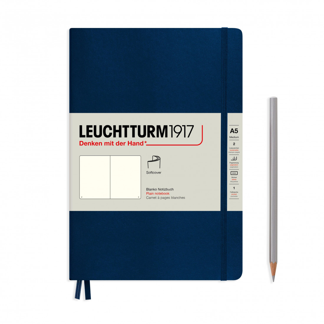 Leuchtturm 1917 Notebook A5 Navy Plain Soft Cover