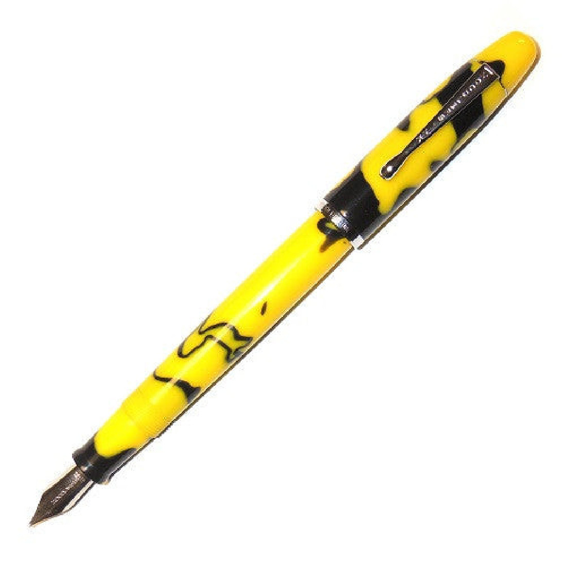 Noodlers Yellow Bald-faced Hornet  Ebonite Neponset Music Nib 12093  Fountain Pen