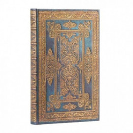 Paperblanks notebook mini 9x14cm, hard cover, elastic closure, lined, 176 pages, 85gsm, Luxe design, Blue Luxe, 95934
