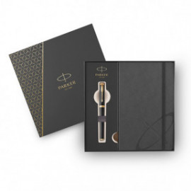 Parker IM Premium Black Gold GT Set Fountain pen and Notebook