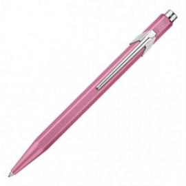 Caran Dache 849 metallic pink ballpoint pen, with slim metal box
