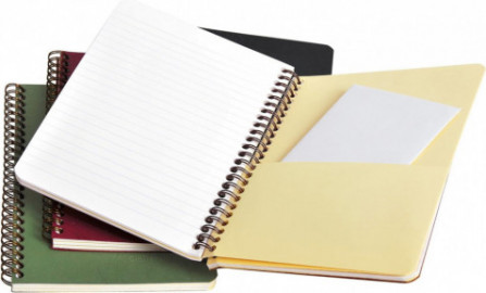 Clairefontaine Rhodia Age Bag Wirebound Notebook (120 Pages) - A5 Size, Lined Rulings, 90gsm Brushed Vellum Paper, Pocket for Loose Documents - Brown Cover 78566c