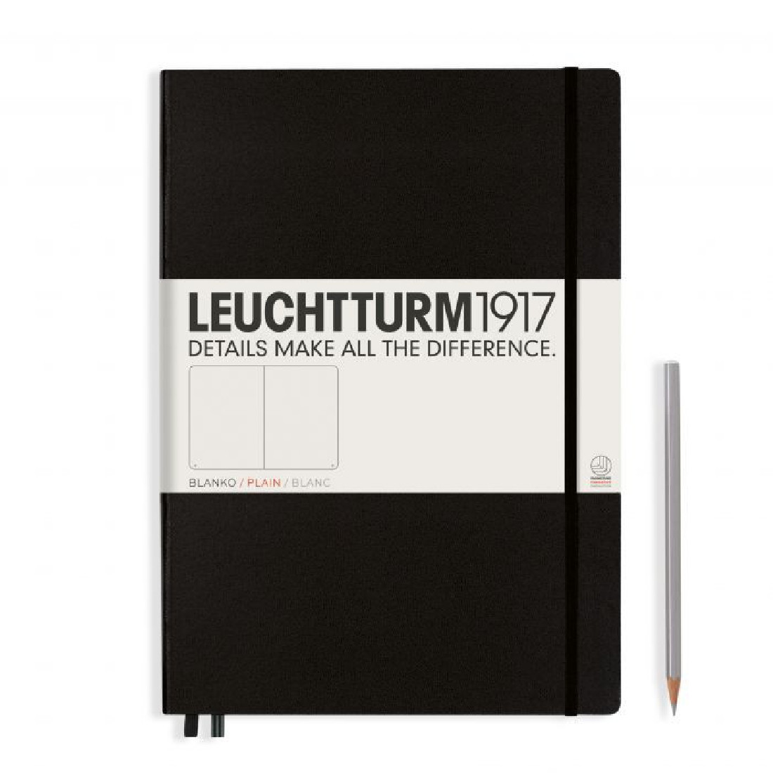 Leuchtturm 1917 Notebook A4 plus 235p Black Plain Hard Cover