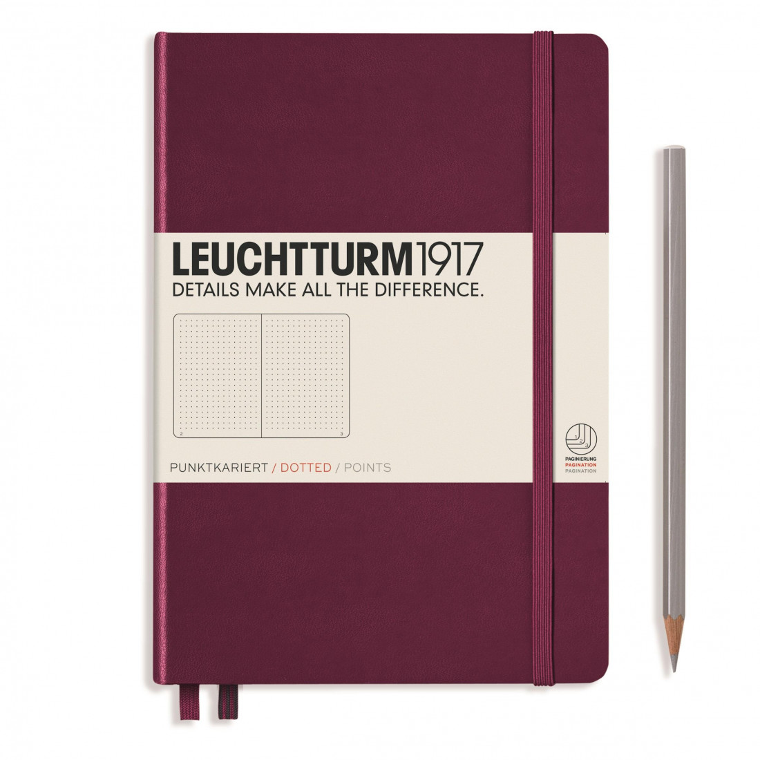 Leuchtturm 1917 Notebook A5 Port Red Dotted Hard Cover