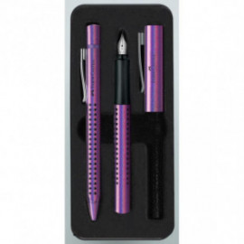 Faber Castell Fountain pen and ballpen set Grip Edition Glam violet