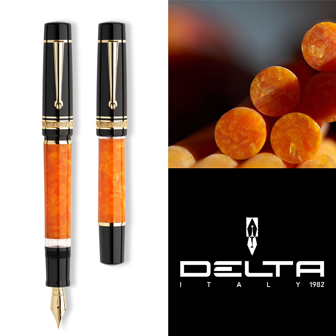 Delta Dolcevita Mid-Size Gold Fountain Pen