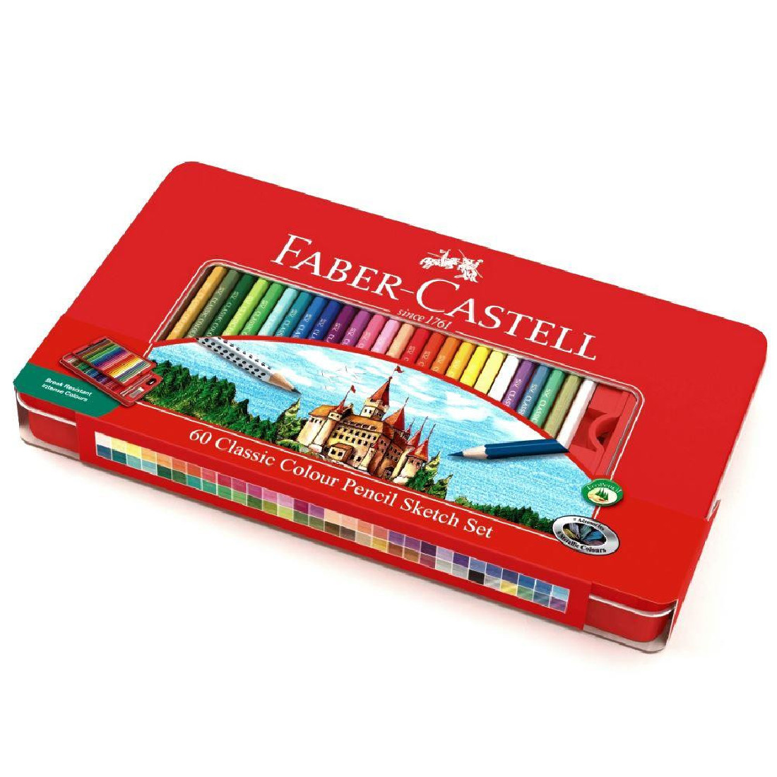 Faber Castell Classic Colour pencils 115894,  tin of 60