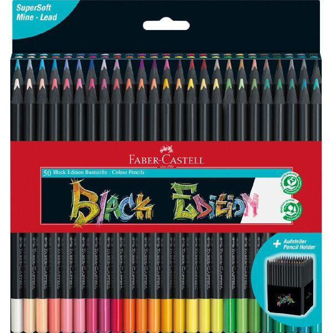 Faber-Castell Colour Pencils Black Edition 116450  cardboard wallet of 50