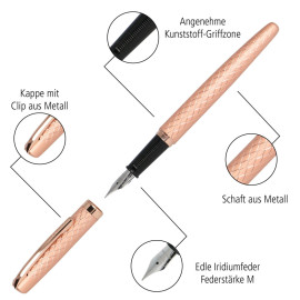 ONLINE Eleganza Fountain Pen and Ballpen Gift Set Diamond 34667 Rosegold