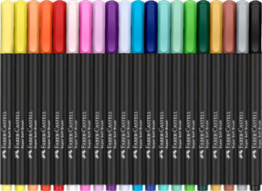 Faber Castell Brush Pen Set, Black Edition, Cardboard Box of 20, 116452