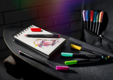 Faber Castell Brush Pen Set, Black Edition, Cardboard Box of 20, 116452
