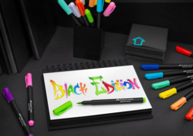 Faber Castell Brush Pen Set, Black Edition, Cardboard Box of 20, 116452