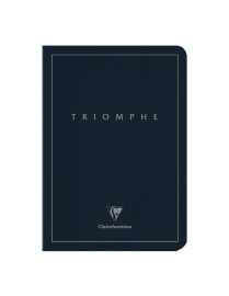 Clairefontaine Rhodia 37126 Triomphe platinum Collection  Black Sewn Notebook - A5 21x14,8 cm - 96 Lined ivoire Pages - 90 g Paper - Card Cover with platinum Marking