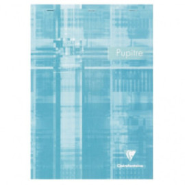 Clairefontaine notepad Pupitre head stapled pad 21x29,7cm 80sh. Lined with margin blue green 61550