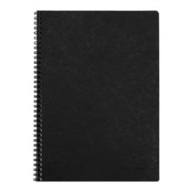 Clairefontaine Rhodia 781451C - Age Bag Wirebound Notebook (100 Pages) - A4 Size, Lined Rulings, 90gsm Brushed Vellum Paper,  Black Cover