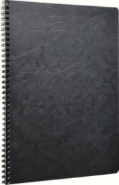 Clairefontaine Rhodia 781451C - Age Bag Wirebound Notebook (100 Pages) - A4 Size, Lined Rulings, 90gsm Brushed Vellum Paper,  Black Cover
