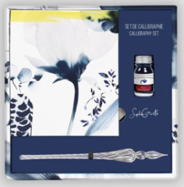 Clairefontaine Calligraphie set with glass pen, art notebook ang bottled ink