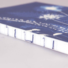 Clairefontaine Rhodia 83505C - A Soft Paperback Notebook with Floral / Cyanotype pattern - A5 14.8x21cm - 160 Lined Pages 90g White Paper - Raw spine - Cyanotype Collection