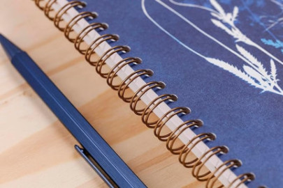Clairefontaine Rhodia 83504C - A Spiral Notebook with Floral / Cyanotype motifs - A5 14.8x21 cm 148 Pages Lined White paper 90g - Grain paper - Cyanotype Collection