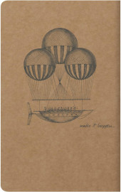 Clairefontaine Rhodia 103586C - A quilted notebook sewn with Flying Spirit thread, 48 ivory pages 7.5x12 cm 90g lined, brown kraft card cover