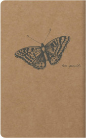 Clairefontaine Rhodia 103586C - A quilted notebook sewn with Flying Spirit thread, 48 ivory pages 7.5x12 cm 90g lined, brown kraft card cover