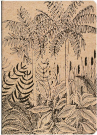 Clairefontaine Rhodia 116037C - A Sewn Notebook with Nature Patterns on Kraft Cover - A5 14.8x21 cm 64 Lined Pages 90g Ivory Paper - Le Cerisier Blanc Collection