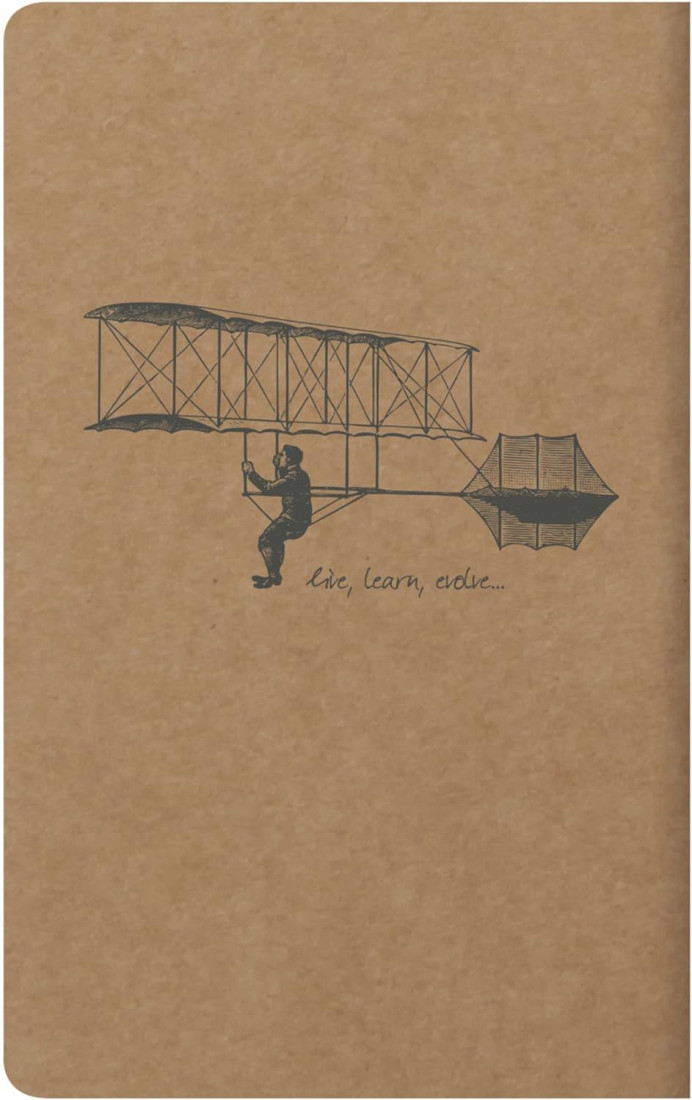 Clairefontaine Rhodia 103586C - A quilted notebook sewn with Flying Spirit thread, 48 ivory pages 7.5x12 cm 90g lined, brown kraft card cover