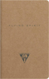 Clairefontaine Rhodia 103586C - A quilted notebook sewn with Flying Spirit thread, 48 ivory pages 7.5x12 cm 90g lined, brown kraft card cover