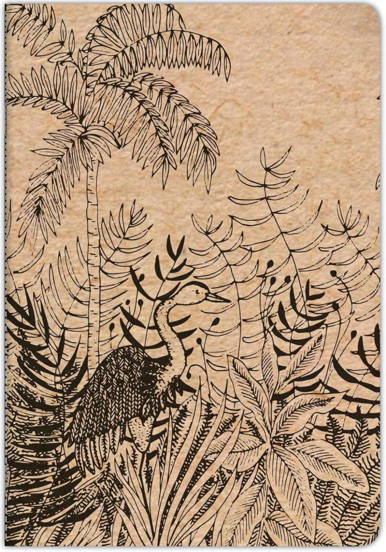 Clairefontaine Rhodia 116038C - A Quilted Notebook with Nature Patterns on Kraft Cover - A4 21x29.7 cm 96 Lined Pages with Margin 90g Ivory Paper - Le Cerisier Blanc Collection